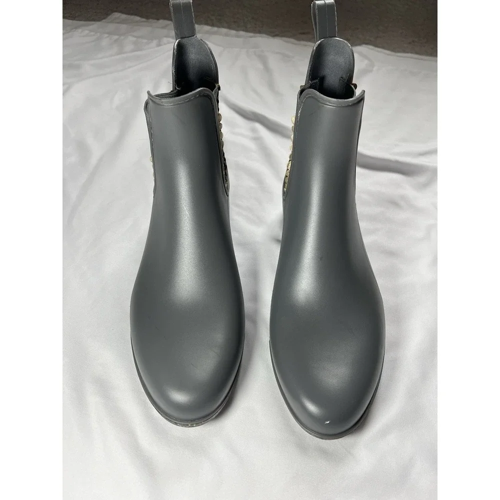 Jack Rogers Women's Gray Glitter‎ Some Sallie Rain Boots Waterproof Size 9